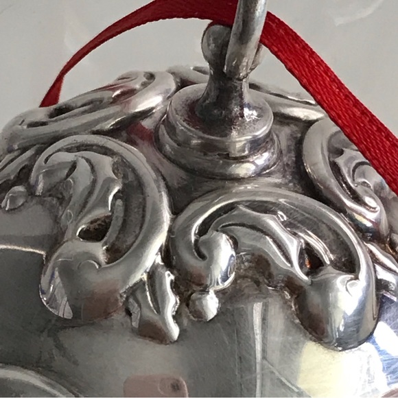 2001 REED & BARTON Silver Plate Holly Bell Christmas Ornament - Discontinued - Picture 5 of 9